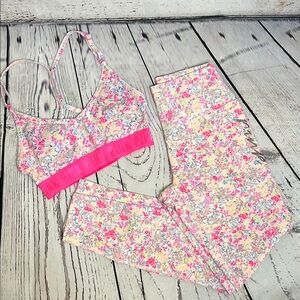 Victoria's Secret Pink Floral Leggings Set